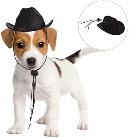 Kesyoo Dog Hat 5 парчиња миленичиња кучиња каубојски капа смешни кутриња каубојски каубојски капа, прилагодливи забавни капаци, капачиња