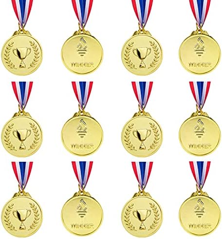 12 Парчиња Злато Награда Медали - Победник Медали Златни Награди За Спорт, Натпревари, Партија, Правопис Пчели, Олимписки Стил, 2 Инчи