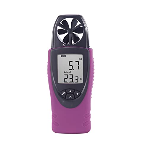 Quul LCD џеб дигитален анемометар Мерач на брзина на ветер мерка и мерач на температура со сензор за ване и точка на росење