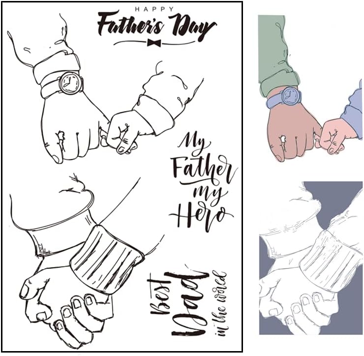 Денот на таткото на Арбуја, јасен печат татко татко, ден под рака гумен печат за картички што прават DIY -белег за книги за декорација за занаетчиски