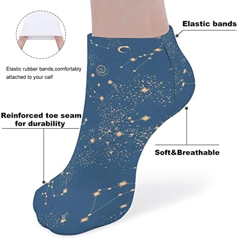 Просторија Галакси Констелација беспрекорно смешно трчање чорапи за глуждот Атлетик без шоу чорапи, амортизирани за мажи жени