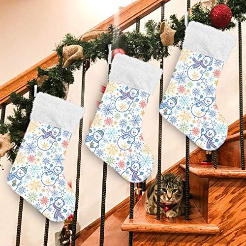 Алаза Божиќни чорапи симпатични Божиќни снежни луѓе класични персонализирани големи декорации за порибување за семејни сезонски празници
