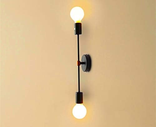 Xihome Минималистички Црни 2 Светла LED Ѕид Светло Нагоре/Надолу Затворен Светилка, 180° Прилагодливи Uplighter Downlighter, Рустикален Земја