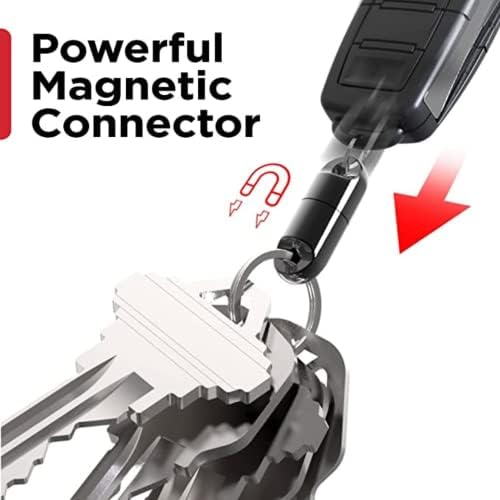 KeySmart MagConnect Магнетни Брзо Ослободување Приврзок За Клучеви, Безбеден Додаток За Прицврстување На Клучеви За Кеси, Ремен,