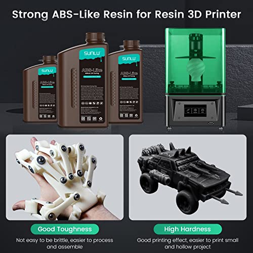 3Д смола за печатач, Sunlu 2kg ABS-како брза лекување 3D смола за LCD DLP SLA смола 3Д печатачи, високо квалитетни 395-405NM УВ-светло