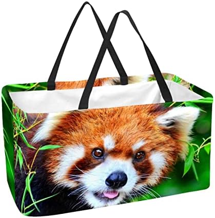 Кошар за еднократно шопинг, животинско црвено панда, преносно преклопување на пикник намирници, торбички за торбички за перење корпа за перење
