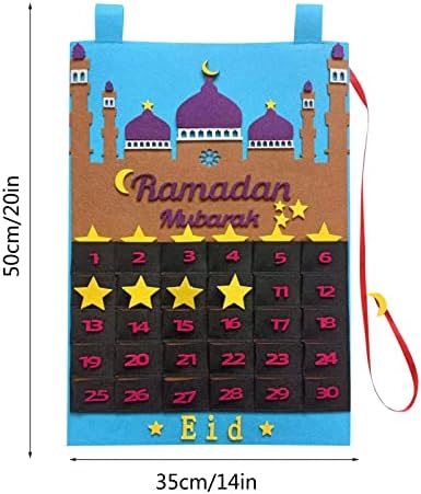 2022 Календар За Одбројување На Рамазан - Ѕидни Висечки Украси На Рамазан со 30 Налепници За Одбројување Ѕвезди-Календар За