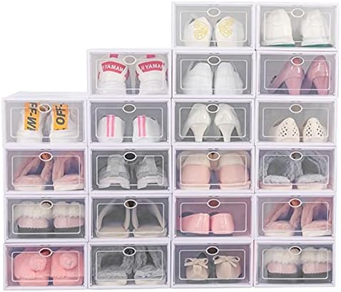 Кутии за складирање на чевли од 6 парчиња чиста пластика за организатор на чевли за чевли контејнери за чевли за складирање на чевли за плакарот
