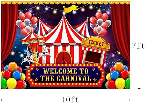 Мехофонд Карневалски Циркус Позадина За Фотографија Карневалска Тема Роденденски Украси Банер Добредојдовте На Карневалот Црвен