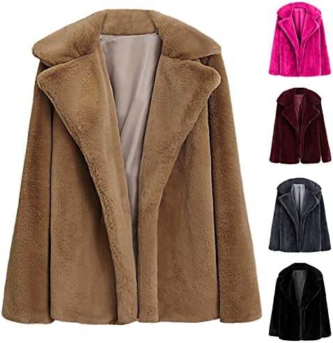 Женска јакна Елегантен кадифен палто зима згусне топло надворешна облека цврста лесна палто со моден картон моден кардиган трендовски трендовски