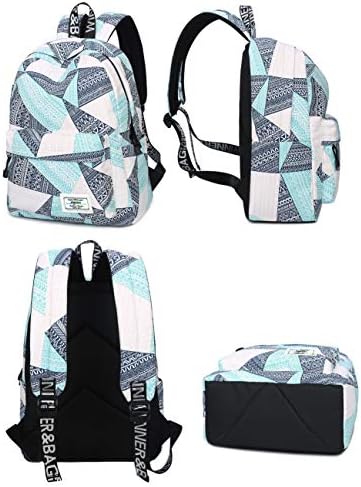 Мајер лесна училишна торба за патувања со ранец со лаптоп за тинејџери, геометриски обрасци ， сина
