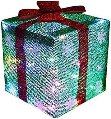 Месијо осветлени кутии за подароци во затворен простор на отворено Божиќни украси за украси на домашни работи за домашни забави