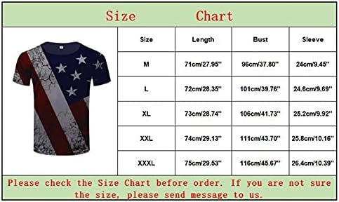 Печати маица за печатење на starsвезди и ленти за мажи Американско знаме САД Ден на независност на 4-ти јули во јули, војник за кратки ракави за кошула