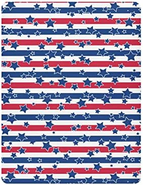 Американски патриотски starsвезди за креветчиња за девојчиња за момчиња пакуваат и играат чаршафи со листови за дишење мини вклопени