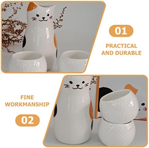 Зеродеко гроздобер чаши чај керамички чај чај 1 сет јапонски мачки ради поставува керамичка чаша среќа среќа мачка за садови садови