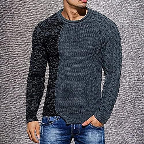 Ymosrh кардиган џемпер мажи машка есен и зимска обична плетена цврста боја украсна шема џемпер мажи