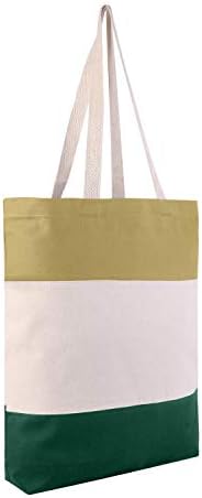 Пакет од 12 - еднократно три -бои платно празно торбички торбички за шопинг