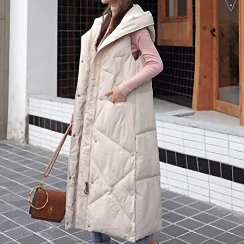 Отворена јакна без ракави јакна женски џеб празник палто со аспиратор цврст ветерник памук работа случајно вклопување