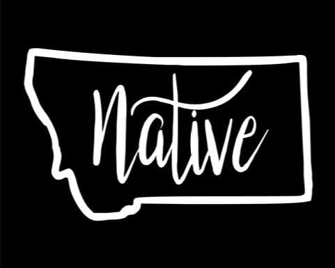 Домородна винилна декларација Монтана | Бело | Направено во САД со декорации на Foxtail | За прозорци за автомобили, таблети,