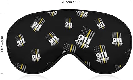 Американско жолто знаме 911 диспечери кои спијат слепи маска со слатка сенка на очите со прилагодлива лента за жени мажи ноќ