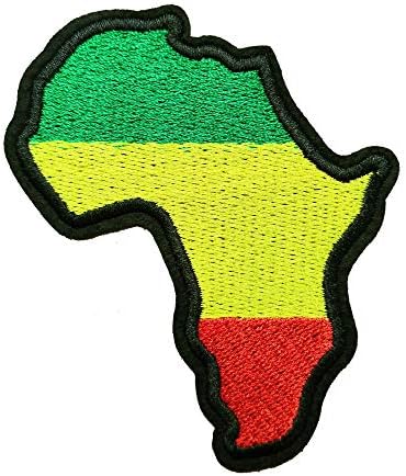 Kloriz Pan African Flag Africa Map Iron On Patch Везени црни животи Анти расистичка облека јакна капа за ткаенини додатоци DIY BLM