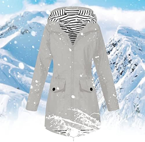 Зимски зимски палта од басисин, палто со качулка, јакна од ветерница за ветерници со џебови со џебови