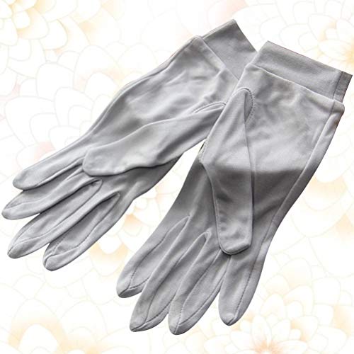 Сребро со сива плетена свилени ракавици жени меки свилени ракавици премија ракавици за убавина што спијат митни додатоци за возрасни