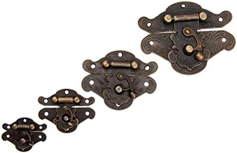 Zouoou daakou910 1PC Антички бронзен метал заклучување Декоративни брави за заклучување на кука кука подарок дрвен накит кутија со завртки за мебел