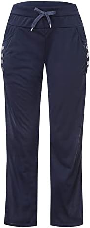 Панталони за патеки на gteuktg жени буги панталони y2k панталони жени пролетна есен мода 2023 лакирање цврста боја што работи јога џемпери