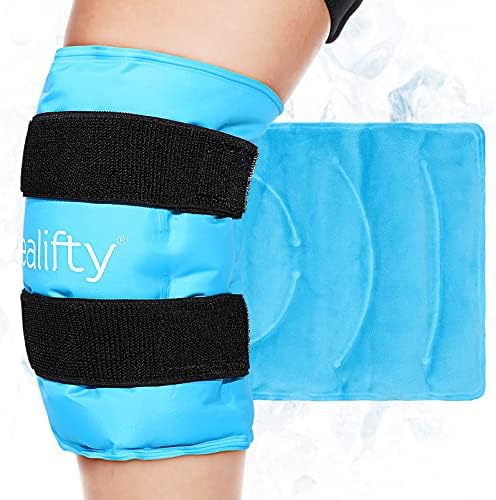 Завиткање на мразот за лекување на коленото - мраз пакувања за повреди - мраз пакет за колено, топол и ладен гел пакет за жени и мажи,