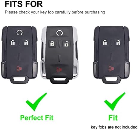 За GMC Key FOB Cover со тастатура мек TPU целосен заштитен клуч за заштита на автомобилот, компатибилен со Chevy Chevrolet Silverado Colorado/GMC Sierra Canyon 2014 2014 2015 2017 2017