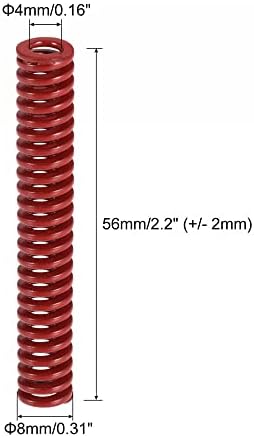 Uxcell 3D печатач умираат пролет, 10 парчиња 8мм ОД 55мм долги спирално печатење со средно оптоварување со компресија за компресија, умираат извори за електричен дел од 3Д