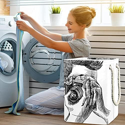 Фотографски скица портрет корпа за перење алишта што може да се сруши правоаголен организатор за време