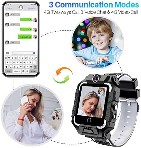 Jian Ya na 4G деца паметен часовник за момчиња девојчиња, детски телефонски часовник со говорни пораки видео SOS Call, IP67 Водоотпорен