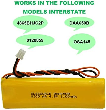 ГЛЕСУРС 4.8 V 1100mah Батеријата За Итно Осветлување Се Заменува СО ЛИТОНИЈА D-AA650Bx4 Unitech Двојна-Lite 0120859 Ni-CD 6 650mAh 4.8 V EJW-NI-CAD