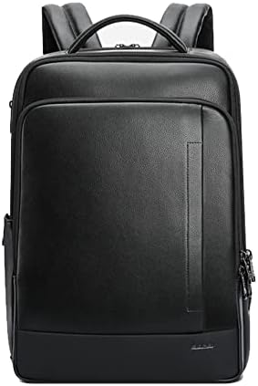 Бопаи Ранец Од Вистинска Кожа За Мажи Мултифункционален Ранец За Проширување 15,6 инчен Деловен Ранец За Лаптоп Патување Паметно Со USB Ранец За Полнење Канцеларија Ц