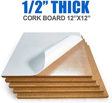 Корксадол плута плочки 12 x12-1/2 дебела-булетин плоча од плоча-ултра силна самостојна лепила за под-лепило за подот/wallидот/diy-5
