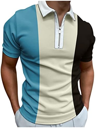 XXBR 2022 Нови мастила Поло кошули патент јака на вратот врвови летни кратки ракави во боја блок крпеница обична кошула за голф