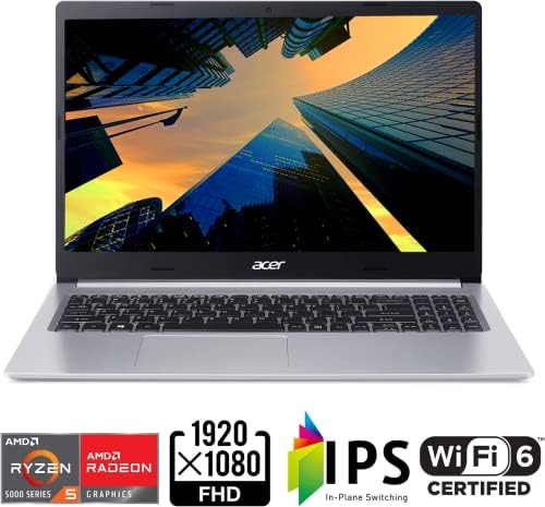 Acer Aspire 5 15.6 Тенок Лаптоп FHD IPS 6-Јадро AMD Ryzen 5 5500U AMD Radeon Графика WiFi 6 Позадинско Осветлување KB USB Тип-C До 11
