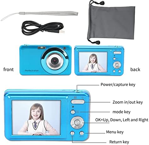 Дигитална Камера, 2,7 ВО 48MP Hd Детска Камера 8X Оптички Зум Компактни Преносни Мини Камери, USB Видео Камера На Полнење Поддржува 32gb Картичка