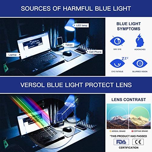Версол Тркалезни Сини светлосни Блокирачки Очила За Мажи Жени Против Напрегање На Очите Ретро Метална Рамка Компјутерски Очила Мажи Жени