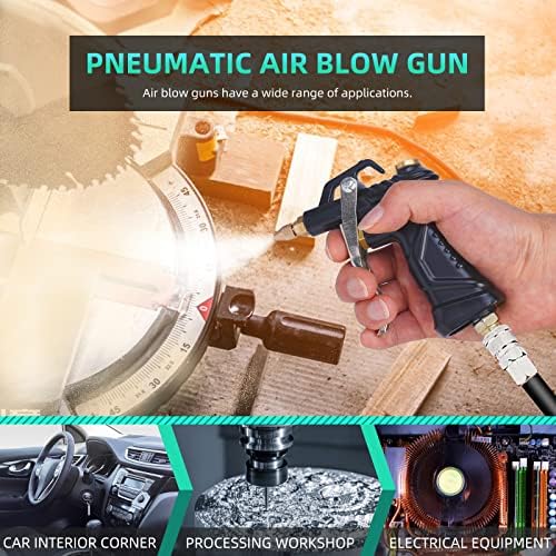 Индустриски Пиштол За Дување Воздух со Месинг Прилагодлива Млазница За Проток На Воздух, Универзално црево и Продолжување на протокот