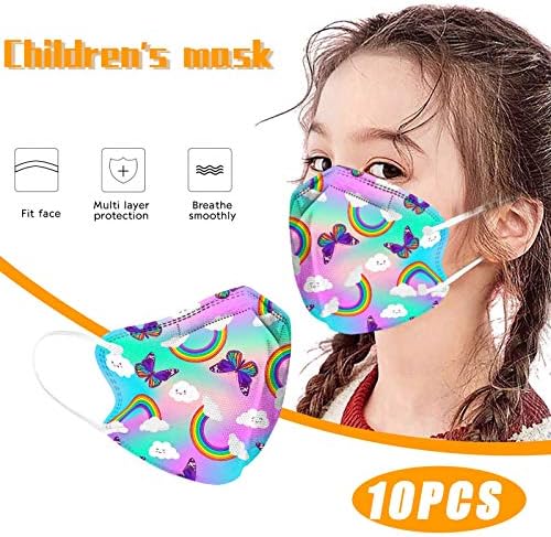 ЏМЕТРИ 10 ПАРЧИЊА Маска За Лице За Еднократна употреба За Деца, Слатки Маски За Печатење Капак За Лице Што Дише Удобна Маска за Дишење