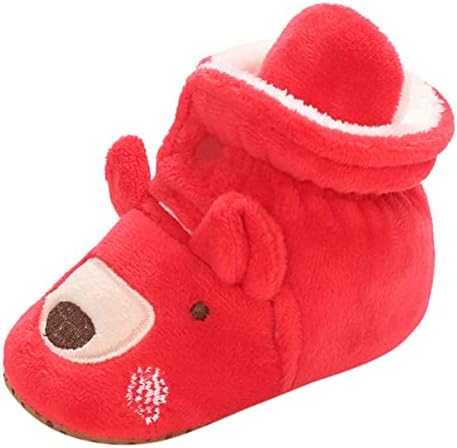 Божиќни Памучни Чизми За Бебиња Топли Памучни Чевли Меки Удобни Чевли За Затоплување На Новороденчиња Дома Чевли За Фустани За Мали