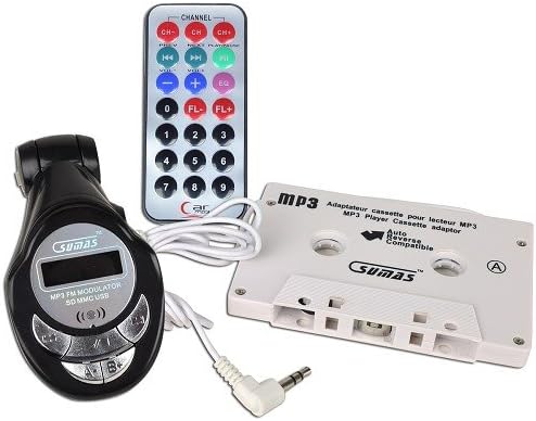 Сумас SM-AC6BY1 6-во-1 додаток комплет за MP3/iPod w/адаптер за касети, USB полнач, FM Transmiter & More!
