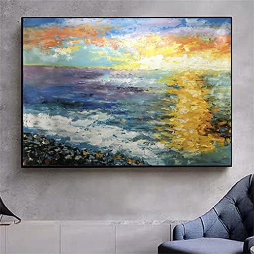 Quesheng Ocean Art Color Голема големина рачно насликано масло сликарство wallидна уметност декоративно сликање виси сликарство