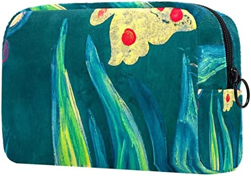 Тбуобт Козметички Кеси Чанти За Шминка За Жени, Мала Торбичка За Шминка Патни Торби, Апстрактна Уметност Пролетна Пеперутка