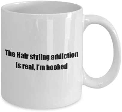 Смешно Хоби За Стилизирање На Косата Класична Кригла За Кафе: зависноста од стилизирање На Косата е. Одличен подарок За Хобисти Бела 11оз