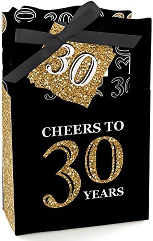 30 -ти роденден на возрасни - злато - кутии за фаворизирање на роденденската забава - сет од 12