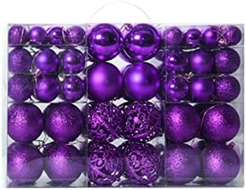 IOPQO 100 парчиња Божиќни украси за божици, испрскани топки за елки за украсување на новогодишни елки
